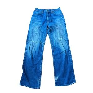 Wrangler Women's Boot Cut Jeans Blue Distressed Size 30 - 4